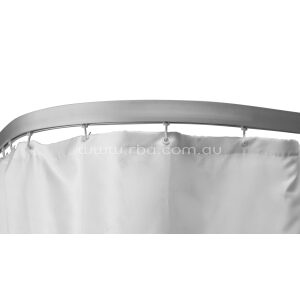 90° Angled Shower Curtain Track - Aluminium Track with Matching Taffeta Shower Curtain [ RBA4117-999-001]